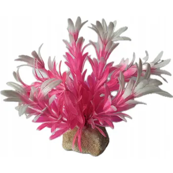 umělá květina RŮŽOVÁ UMĚLÁ ROSTLINA DO AKVÁRIA / TERÁRIA - DEKORACE 14 CM