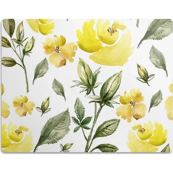 Miska pro psa Ochranná podložka pod misky pro psa – Žluté květy, 60x40 cm