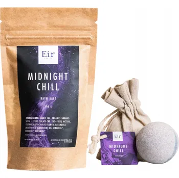 Sada do koupele Sůl a Koule do koupele s CBD Midnight Chill Eir Health