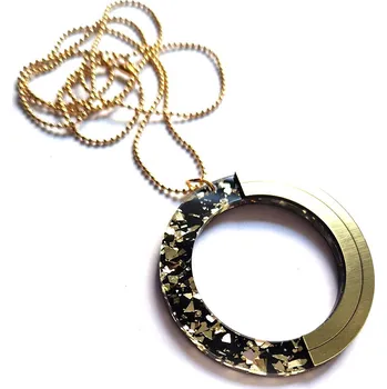 Náhrdelník Náhrdelník GLITTER black LIMITED průměr náhrdelníku: menší (průměr 37 mm) černo/zlatý náhrdelník