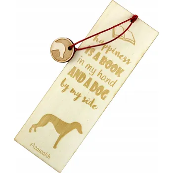 Doplněk ke knize Africký chrt, Azavak - gravírovaná záložka do knihy se psem, jméno psa