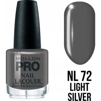 Lak na nehty 72. Light Silver - Klasický lak na nehty s vytvrzujícím účinkem Hardening Nail Lacquer 15 ml - Mollon P