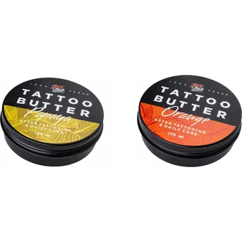 Kosmetická sada Kosmetická sada Loveink Tattoo Butter pomeranč 100 ml máslo pro péči o tetování + papája 100 ml máslo pro péči o tetování