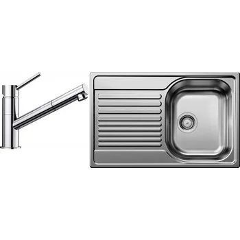 Nerezový dřez Set RS Blanco Tipo 45 S Compact + Blanco Kano-S se sprškou (nerez + chrom)