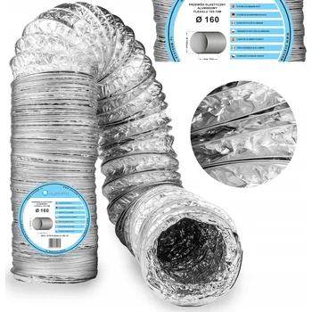 Ventilace TRUBKA VĚTRACÍ HLINÍKOVÁ FLEXIBILNÍ průměr 160 mm, 10 m, Větrací potrubí ALU
