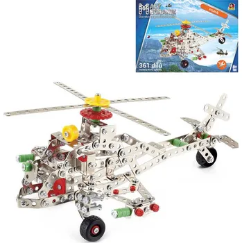 ostatní stavebnice _Ostatní 1_ MALÝ MECHANIK Vrtulník 364 dílů kovová STAVEBNICE typu Merkur