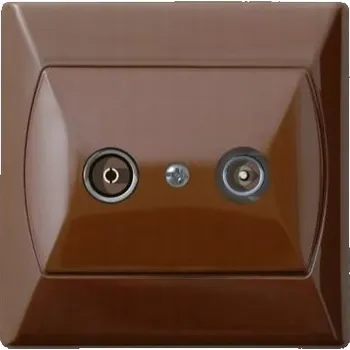 Elektrická zásuvka Anténní zásuvka nástěnná Ospel hnědá