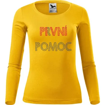 Dámské tričko DOBRÝ TRIKO Dámské bavlněné triko Pivní pomoc Velikost: L, Barva: Žlutá