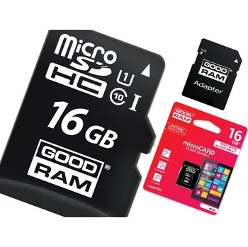 Paměťová karta GOODRAM MICROSD KARTA 16GB + SD ADAPTÉR