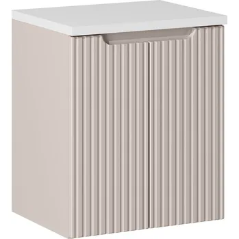 Policová skříň Závěsná skříňka pod umyvadlo Nova Cashmere s deskou 50 cm kašmírová/bílá