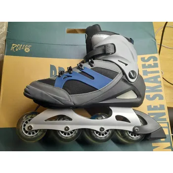 Kolečkové brusle Kolečkové Brusle pro acro šedomodré, velikost 46, délka vložky 29 Cm, abec-5