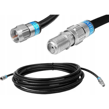 Elektrická zásuvka Prodlužovací kabel SAT DVBT TV pro kabelovou televizi a multiswitch, konektor F – zásuvka F, 5 m, černý