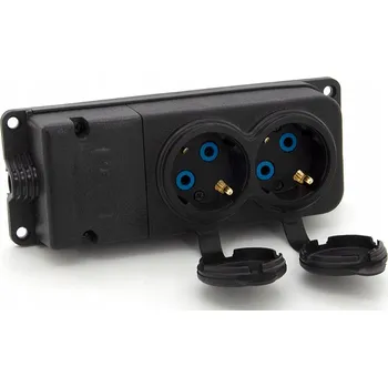 Elektrická zásuvka Vodotěsná prodlužovací zásuvková lišta ELS Elektrotechnika černá