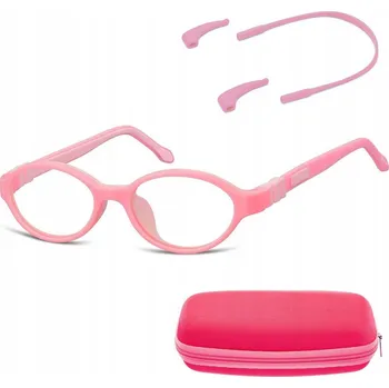 Brýlová obroučka ELASTICKÉ Dětské Obroučky Brýle s nulovými dioptriemi oválné + Gumička SUNOPTIC + POUZDRO