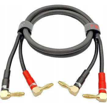 Audio kabel REPRODUKTOROVÝ KABEL NAKAMICHI 2x4mm ÚHLOVÉ KONEKTORY 4m
