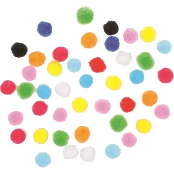 Vánoce Bambulky 1,5 cm 60 kusů v sáčku, mix barev 2873