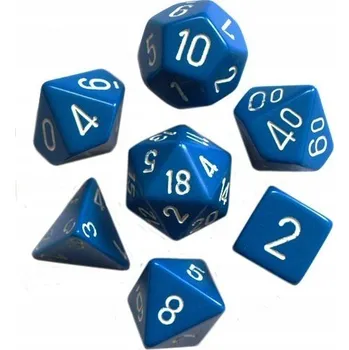 Příslušenství k deskovým hrám RPG kostky matné modré sada 7 ks
