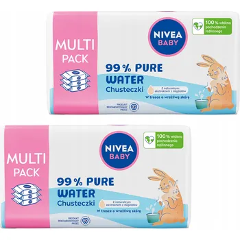 Dětská kosmetika NIVEA BABY 2x Vlhčené ubrousky Biodegradabilní Pure Water 3x57 ks