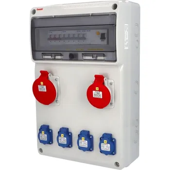 Rozvaděč Zásuvková skříň FAMATEL v625 IP44 jištěná s chráničem 40/4/003