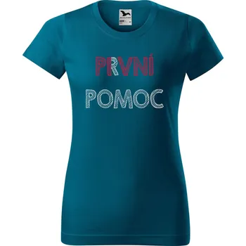 Dámské oblečení DOBRÝ TRIKO Dámské tričko s potiskem Pivní pomoc Barva: Petrolejová, Velikost: S