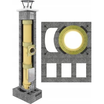 Komín Keramický komín, komínový systém fi 180, 11 m, sada 60 x 50 cm, kompletní 4W