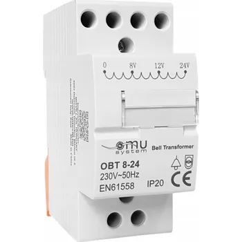 Transformátor Zvonkový transformátor XBS 230 V 8/12/24 V IP20 na DIN lištu 36 mm