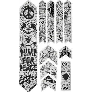 rám kola Samolepky na kolo Ochrana rámu kola MTB AMS - Pump for Peace Black