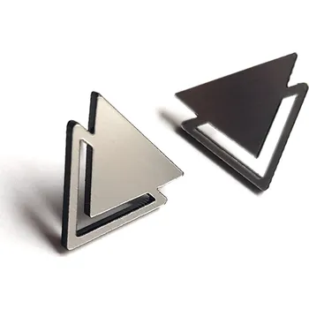Náušnice TRIANGLE DOUBLE SILVER mini náušnice stříbrné plexisklo