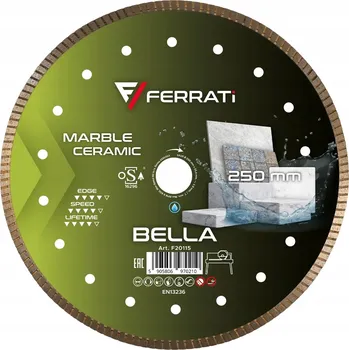 Řezný kotouč FERRATI DIAMANTOVÝ KOTOUČ ŘEZNÝ BELLA Ø 250 MM x 25,4 MM