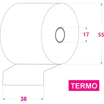Kotouček do pokladny a tiskárny štítků Pokladní termo kotoučky 38/55/17 (34M)