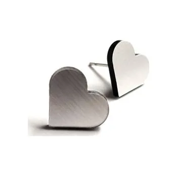 Náušnice HEART SILVER náušnice náušnice srdíčka - metalické stříbrné