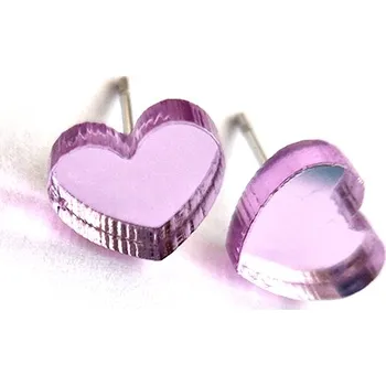 Náušnice HEART MINI lilac náušnice náušnice srdíčka - šeříková