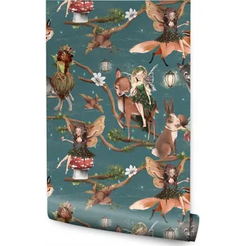 Fototapeta Tapeta Pro Holčičku VÍLY Zvířátka Květiny