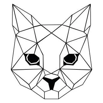 Nášivka NAŽEHLOVAČKA - Orikami hlava kočky