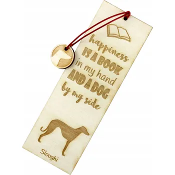 Doplněk ke knize Arabská chrt - gravírovaná záložka do knihy se psem, jméno psa