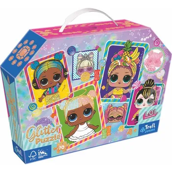 Puzzle Trefl TREFL PUZZLE L.O.L. Surprise! Třpytivé barevné panenky 41x28cm 70 dílků v kufříku