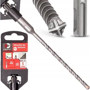Vrták BETONU VRTÁK SDS-PLUS 5 x 160 mm KŘÍŽOVÝ KOLEJ SDS-PLUS EFEKTIVNÍ SILNÝ
