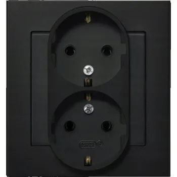 Elektrická zásuvka Elektrická Zásuvka nástěnná Ospel černá