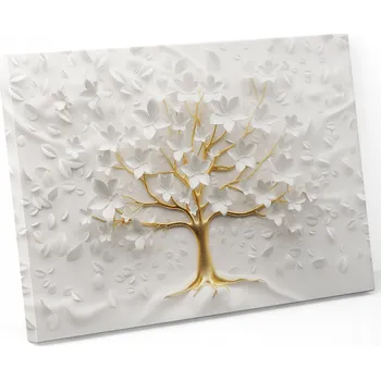 Obraz Obraz na plátně DO OBÝVÁKU 100x70 VZORY ABSTRAKCE ZLATO STROM
