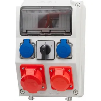 Rozvaděč F-ELEKTRO F3.0246 Rozvodnice CAJA 9M, 2x zásuvka 16/5, 2x 230V, proudový chránič 0/1 (32A)