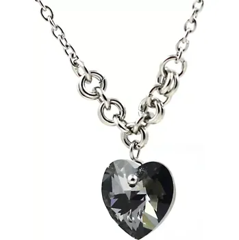 Náhrdelník Náhrdelník Swarovski srdce Silver Night v kroužcích