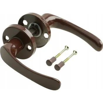 Dveřní kování HLINÍKOVÁ KLIKA KE DVEŘÍM HNĚDÁ BARVA KULATÝ ROZETA HNĚDÁ PRO DVEŘE