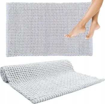 Koupelnová předložka Koupelnová předložka pratelná šedá měkká teplá rohožka Bavlna 60x100 cm