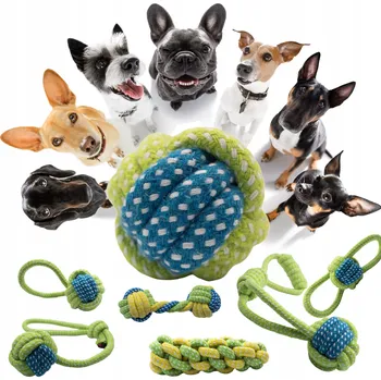 Hračka pro psa Přetahovadlo pro psa PABLO TOYS INTERAKTIVNÍ SADA PRO VÝCVIK PSŮ ZELENÁ MODRÁ SADA HRAČEK PRO PSA MÍČKY