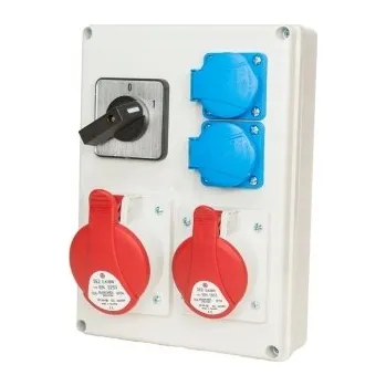 Rozvaděč STAVEBNÍ ROZVADĚČ 32A 16A 400V IP67 S HLAVNÍM VYPÍNAČEM 0-1