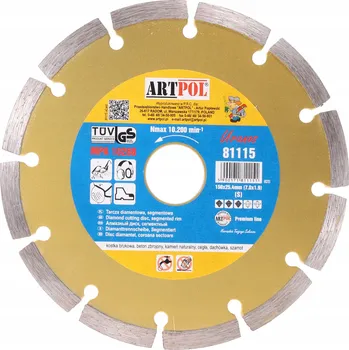 Řezný kotouč Diamantový kotouč segmentový Artpol 81118 180 x 25,4 mm