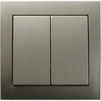 vypínač Dvojitý vypínač pod omítku Kier stříbrný ŁP-2W/45
