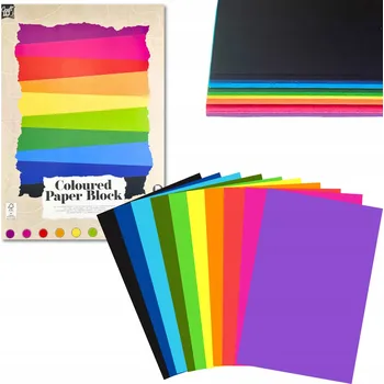 Blok Kreslicí blok 20 barevných listů 24x32cm, 10 barev, Grafix