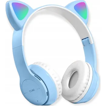Sluchátka BEZDRÁTOVÁ SLUCHÁTKA PŘES UŠI KOČIČÍ UŠI RGB