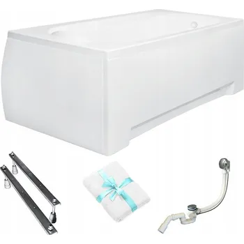 Vana Obdélníková akrylátová vana Besco Bona, boční odtok, 140 x 70 cm